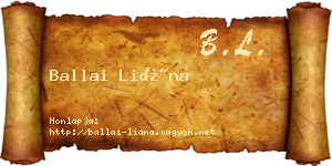 Ballai Liána névjegykártya